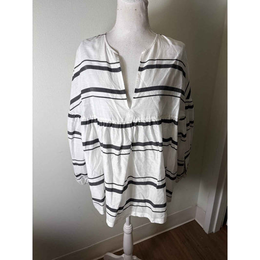 Piazza Sempione Black and White Stripe Italian Shirt Sz 50