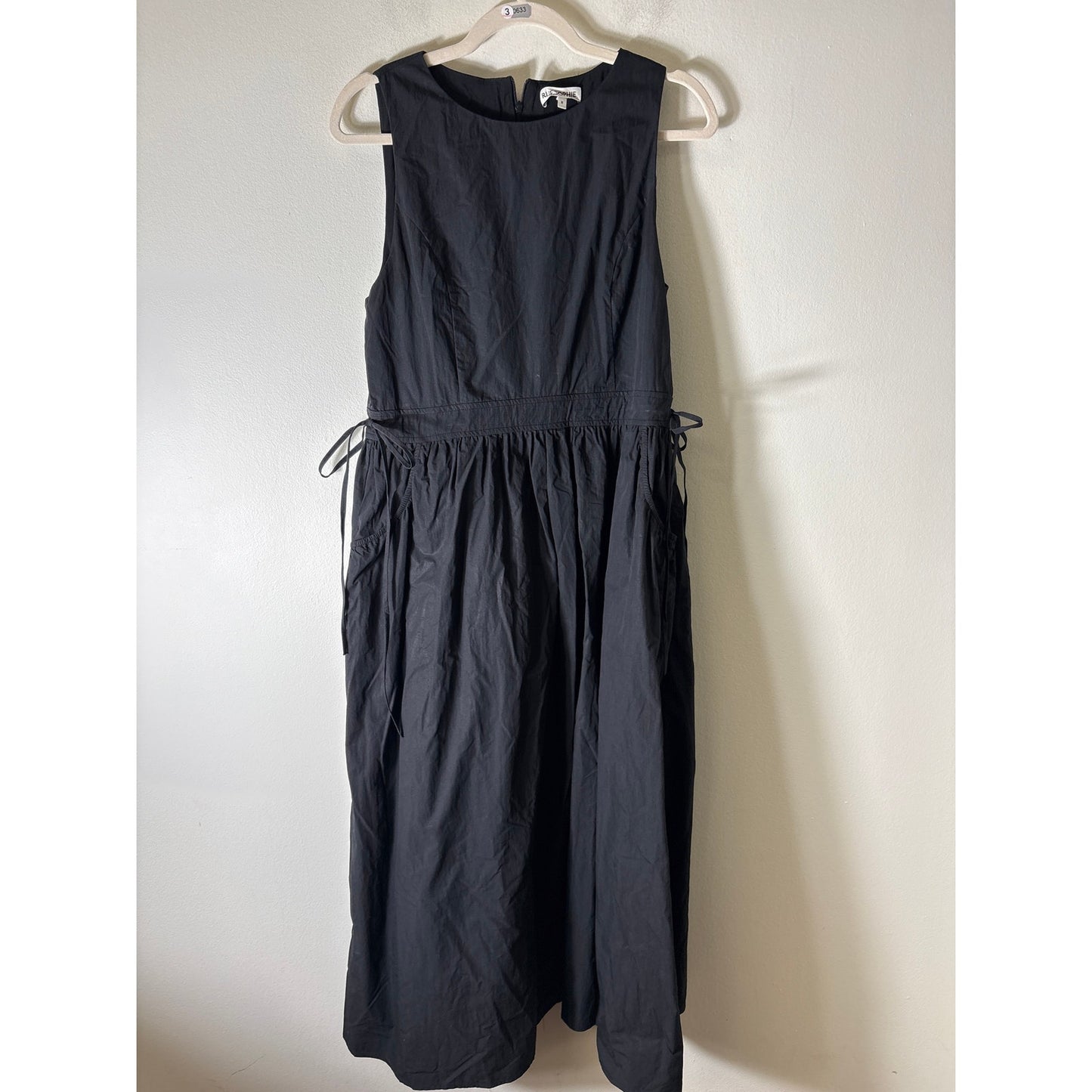 Rue Sophie Black Sleeveless Side Tie Maxi Dress Sz M