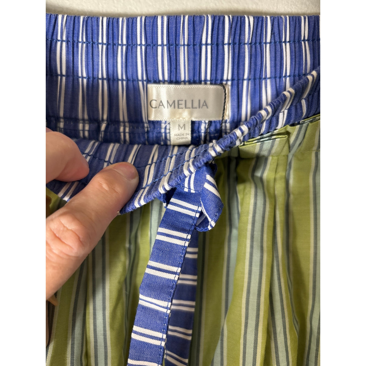 NWT Camellia Green And Blue Striped PJ Pants Sz M