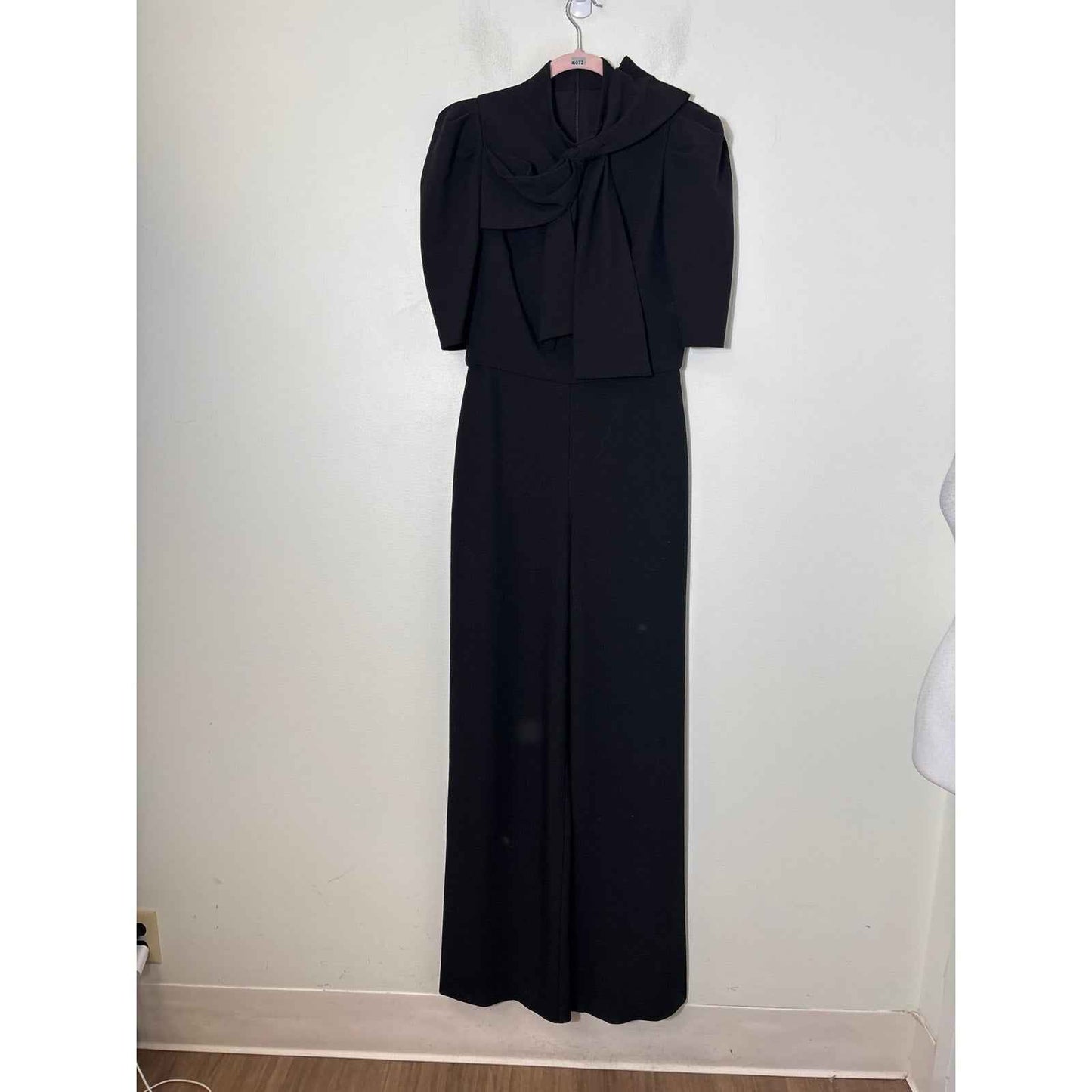 Black Halow Black Bow Jumpsuit Sz 8