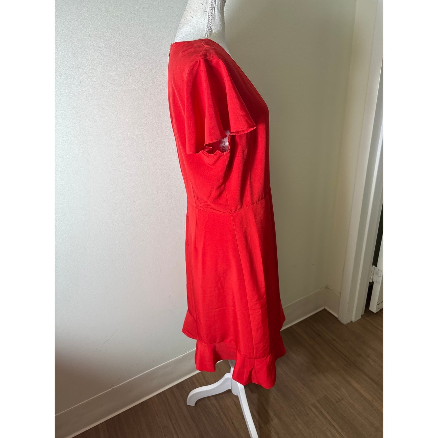 Draper James Red Flutter Sleeve Ruffled Mini Dress Sz 12