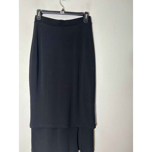 Sympli Black Pull On Layered Midi Skirt Sz 4