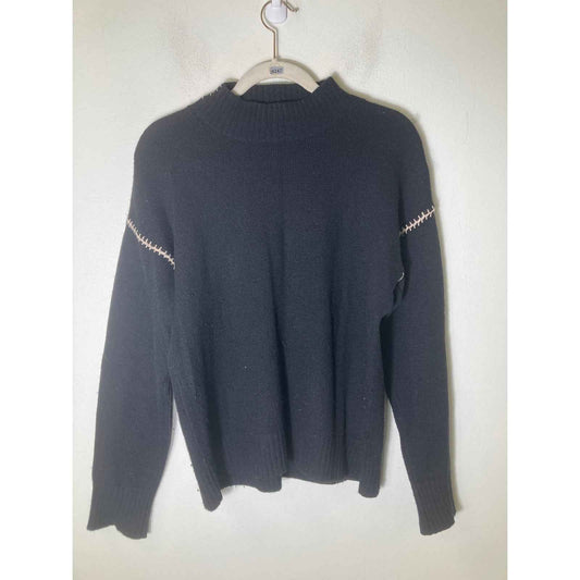 Minnie Rose Black Long Sleeve Sweater Sz L