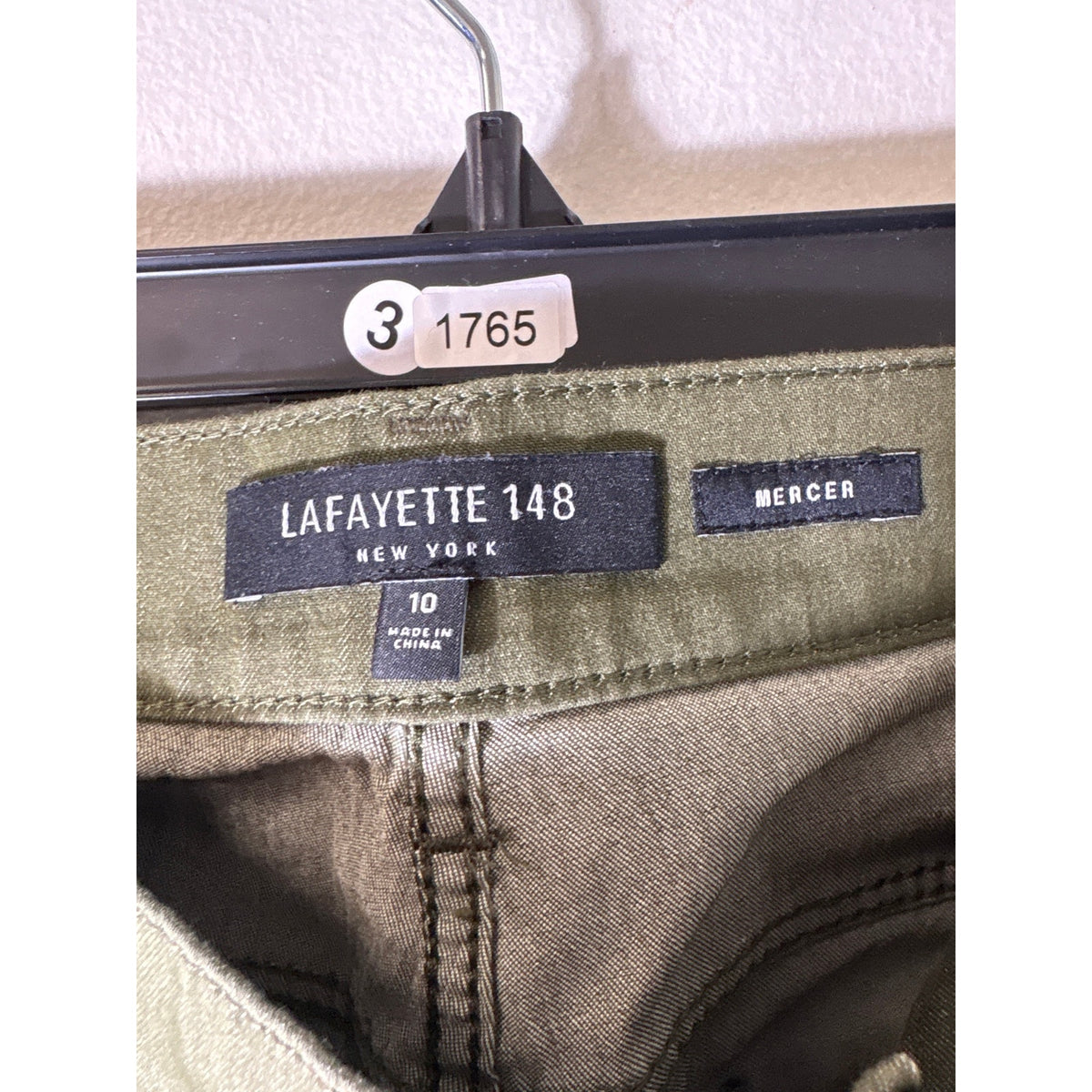 Lafayette 148 Army Green Denim Sz 10