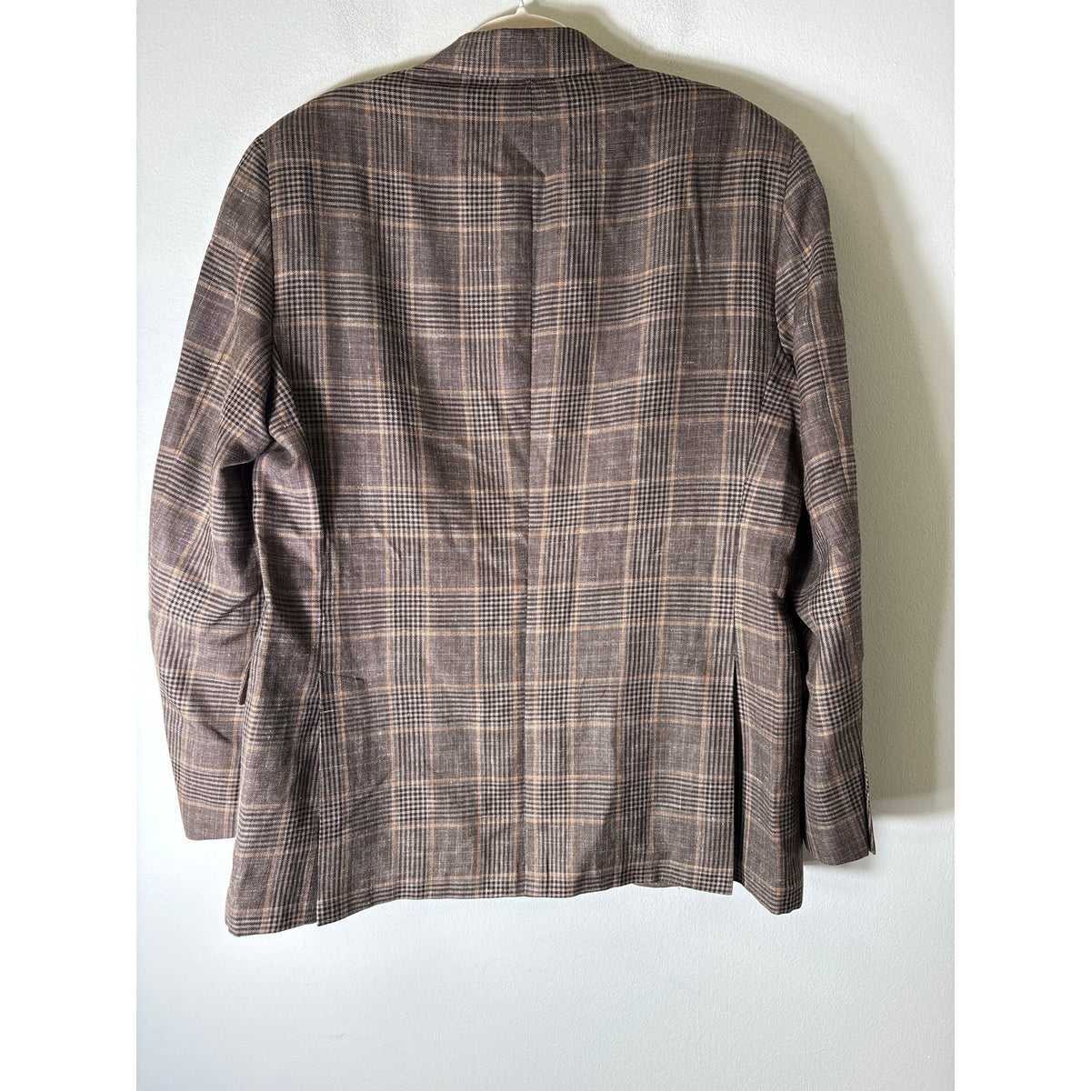 Robert Talbott Brown Plaid Long Sleeve Coat 40R