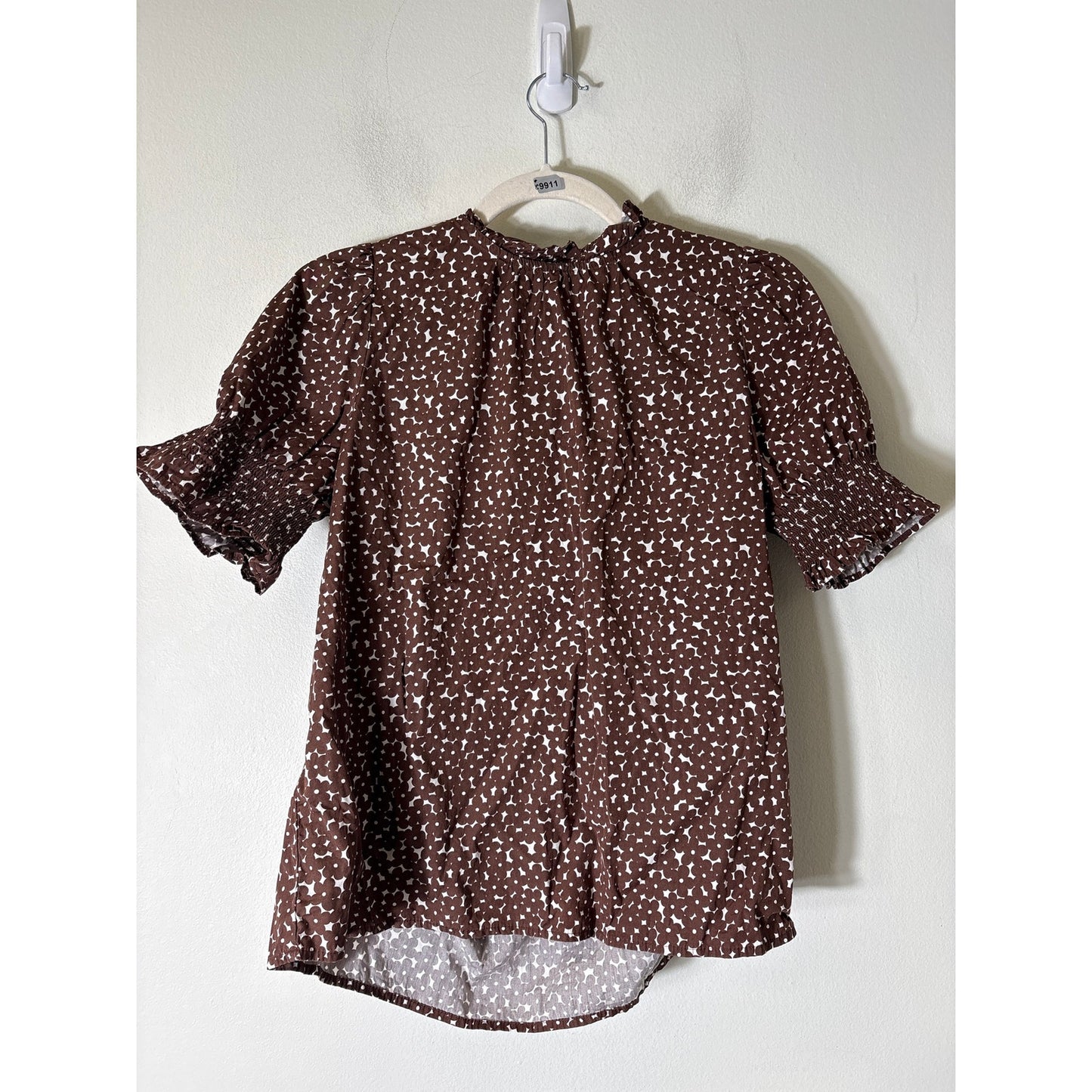 J.Crew Brown Floral Cotton Top Sz S