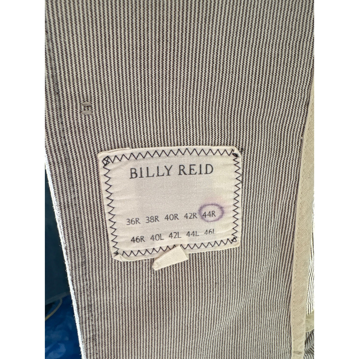 Mens Billy Reid Khaki Seersucker Jacket Sz 44R