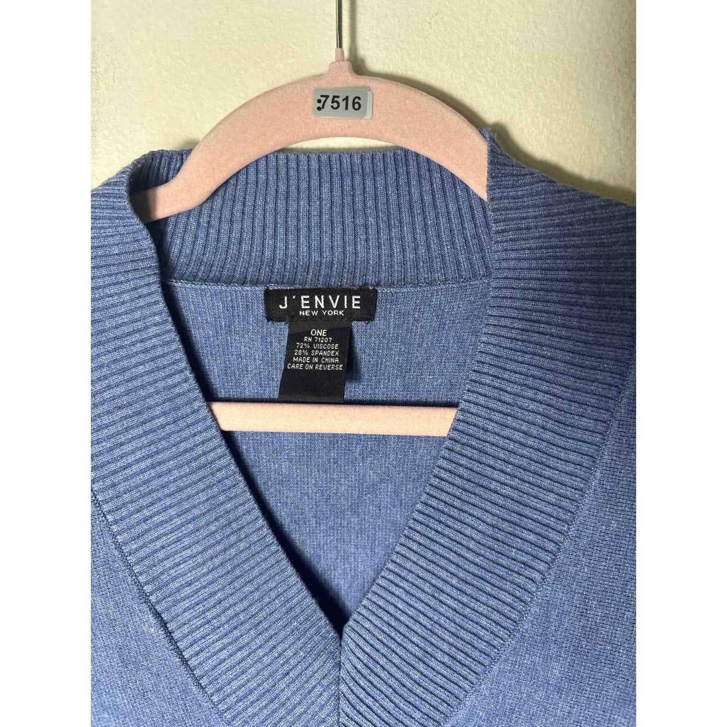 J'Envie Blue Sweater Pullover Poncho Style Sweater Sz one size