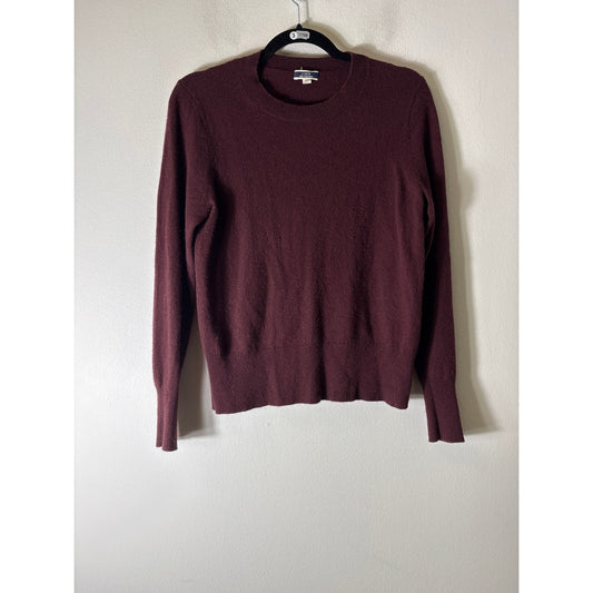 J.Crew Merlot 100% Cashmere Crewneck Pullover Sweater Sz S
