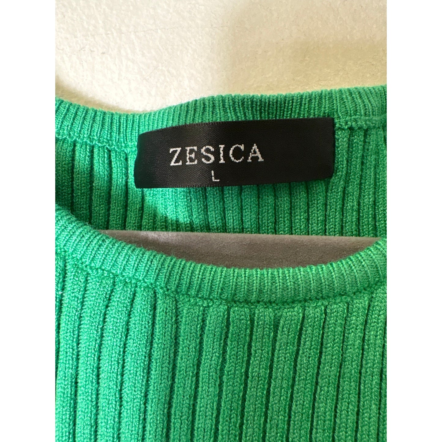 Zesica Green Sleeveless Ribbed Knit Maxi Dress Sz L