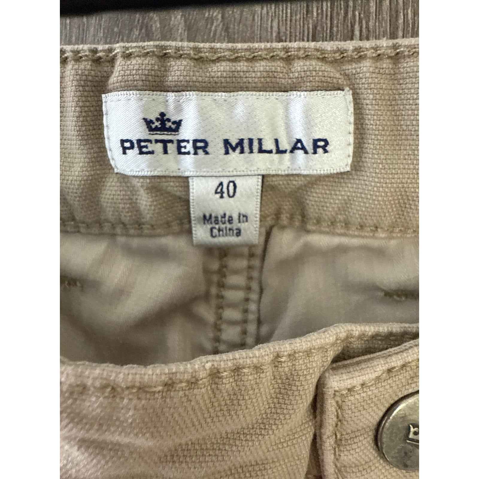 Men's Peter Millar Stone Cotton Flat Front Chinos Sz 40x32