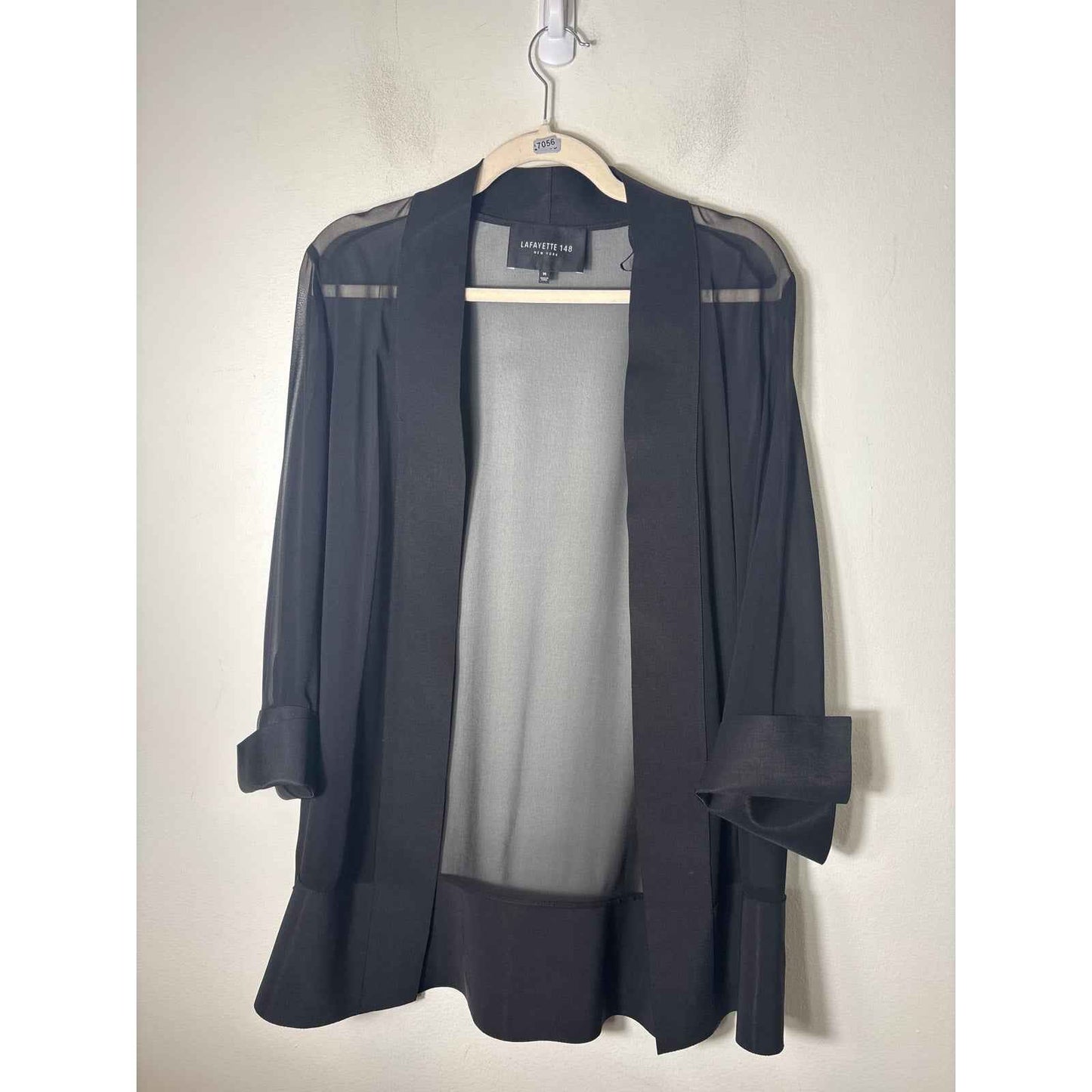 Lafayette 148 Black Sheer Jacket Sz M
