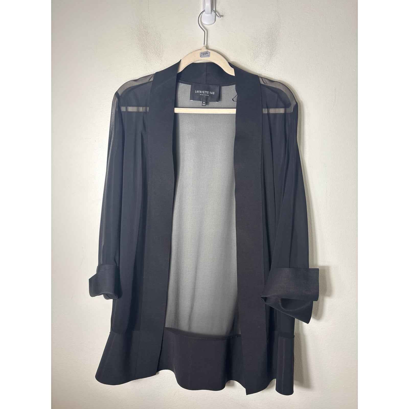 Lafayette 148 Black Sheer Jacket Sz M