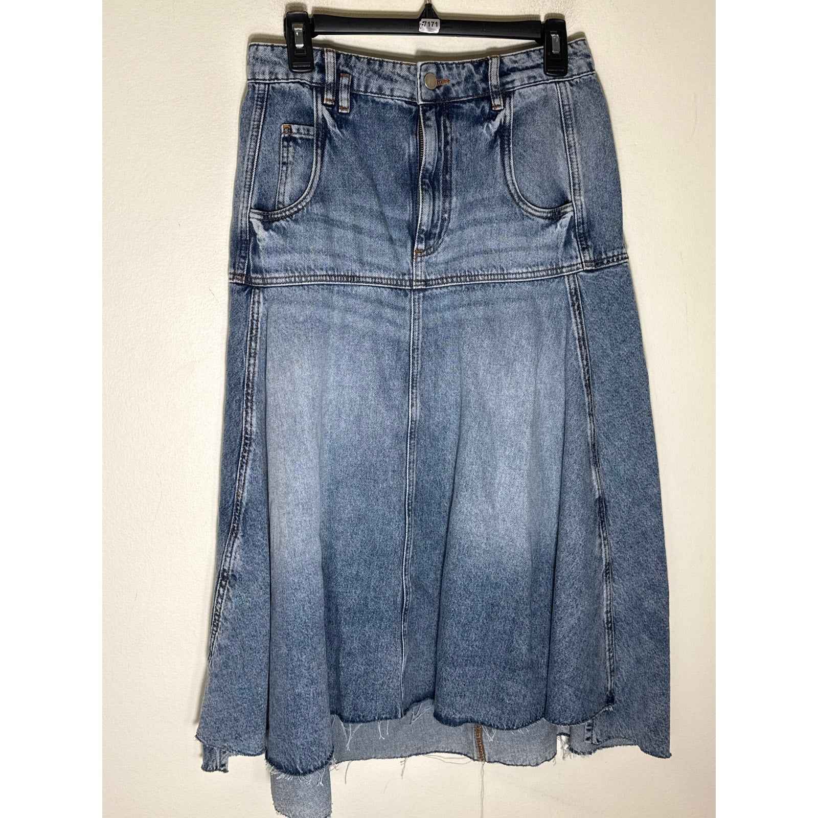 NWT TELA Denim "Ava" Blue Jean Maxi Skirt Sz M
