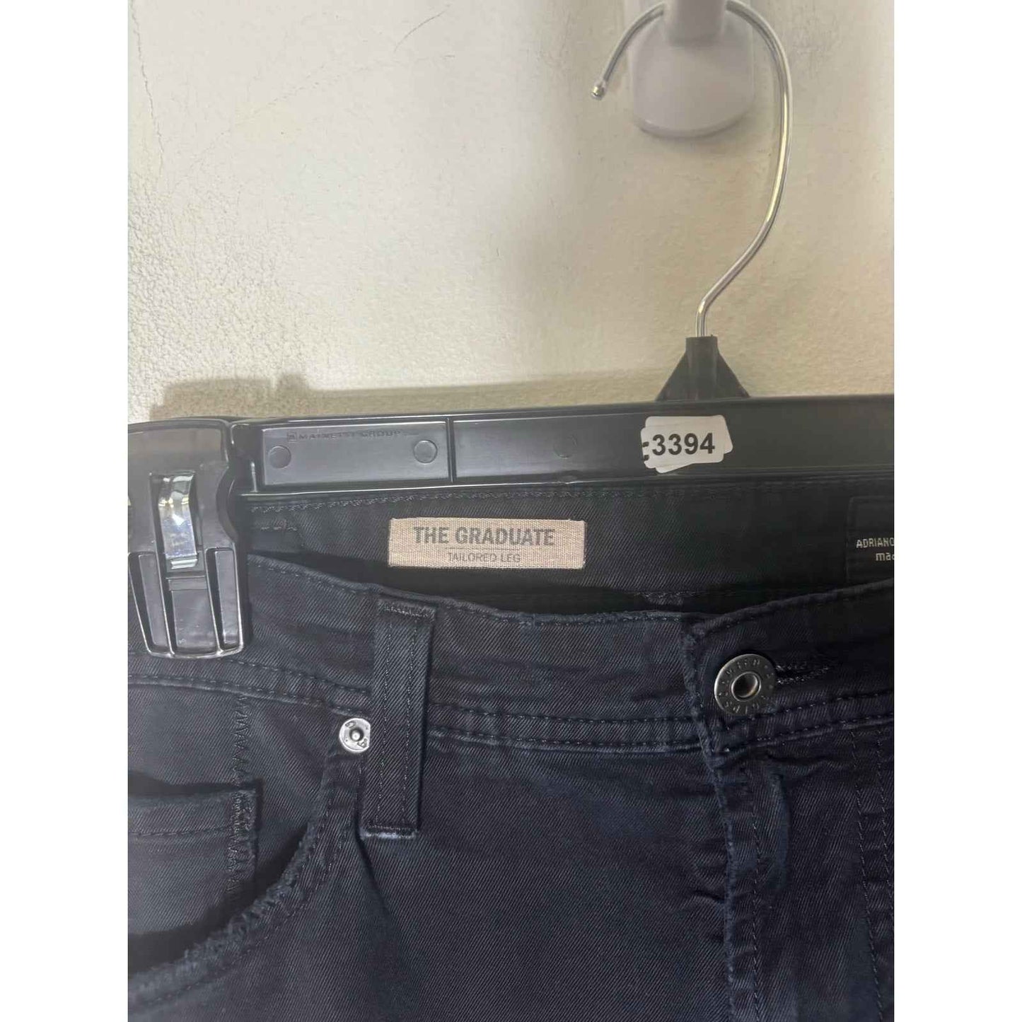Men's AG "The Graduate Tailored Leg" Black Trousers Sz 34