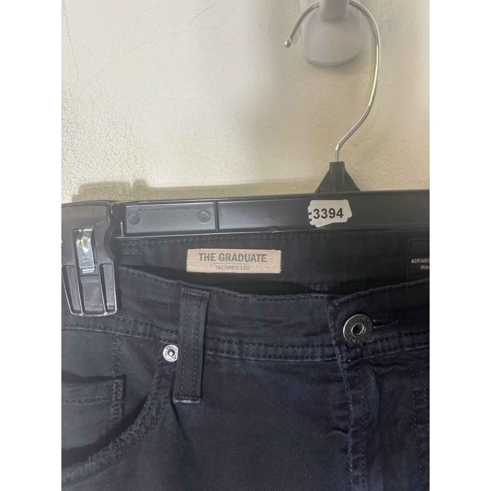 Men's AG "The Graduate Tailored Leg" Black Trousers Sz 34