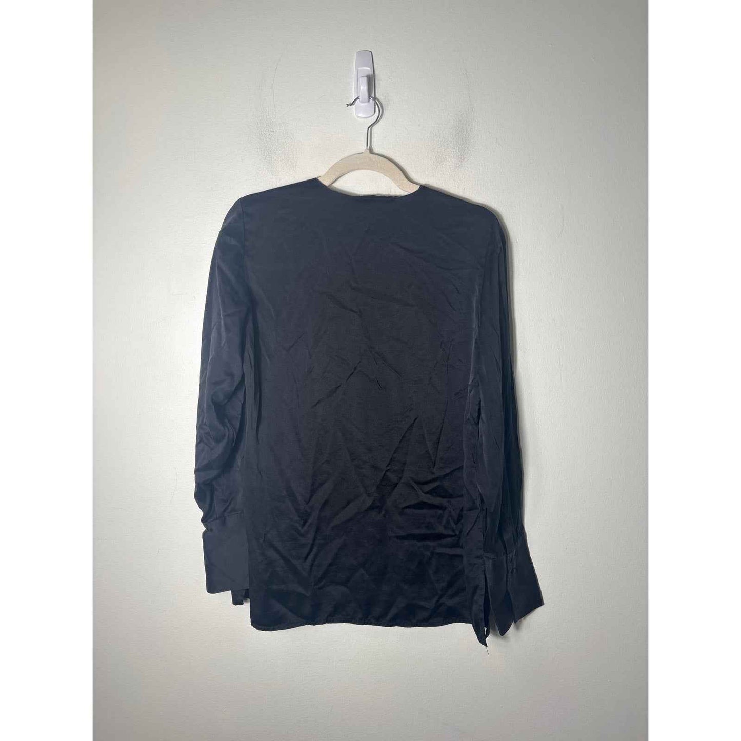 Worth Black Long Sleeve Silk V-Neck Tunic Sz 6