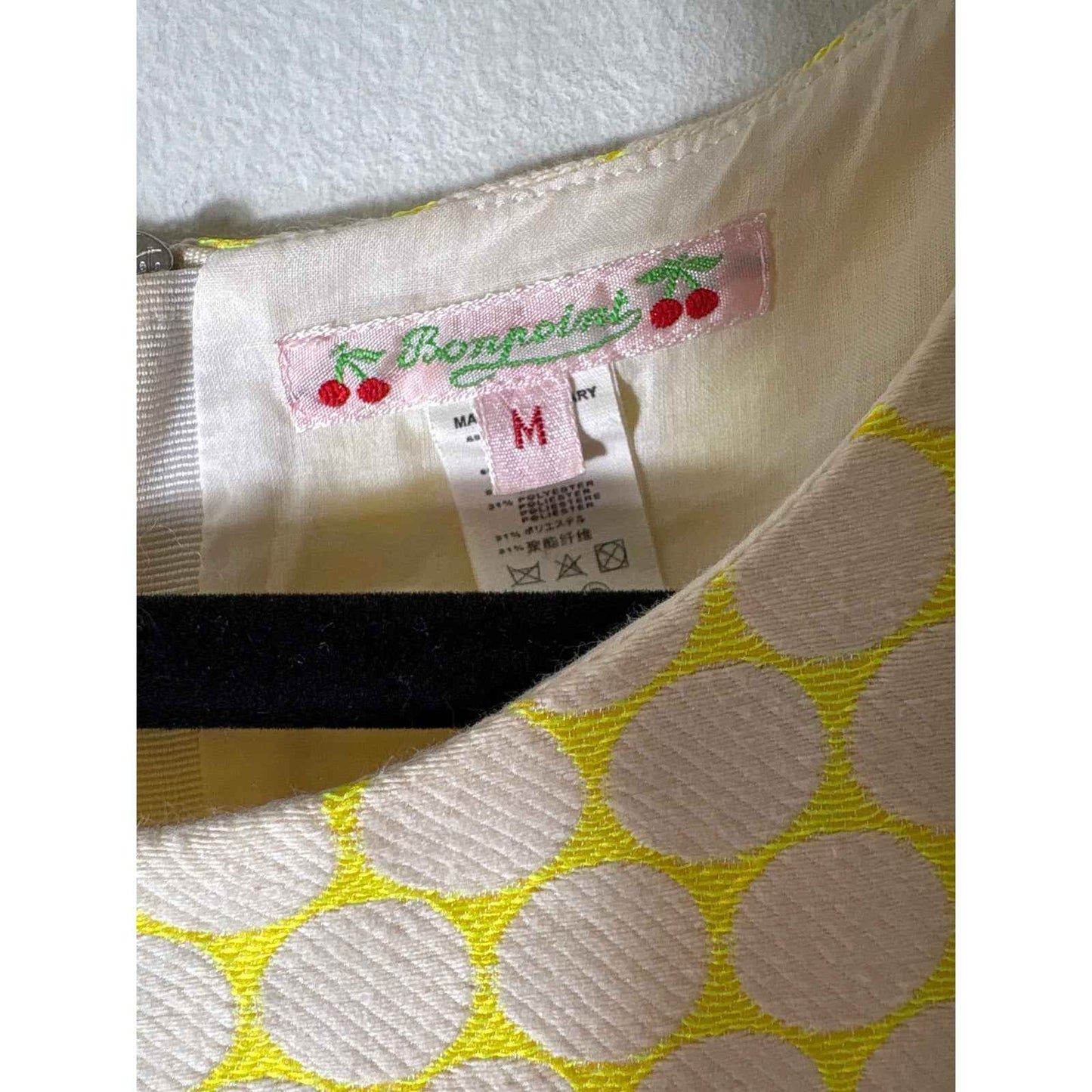 Bonpoint Yellow Polka Dot Short Sleeve Mini Dress Sz Mj