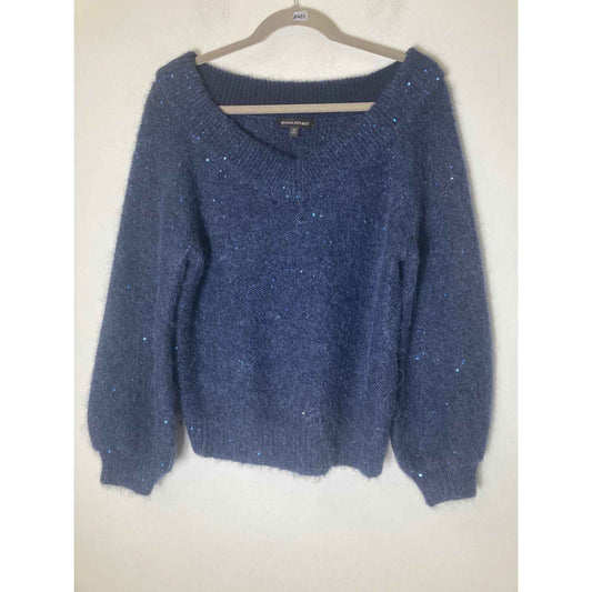 Banana Republic Navy Blue Long Sleeve V-Neck Sweater Sz M