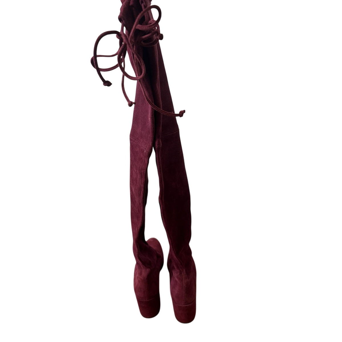 Stuart WEitzman Deep Crimson Suede Pull On Boot Sz 10