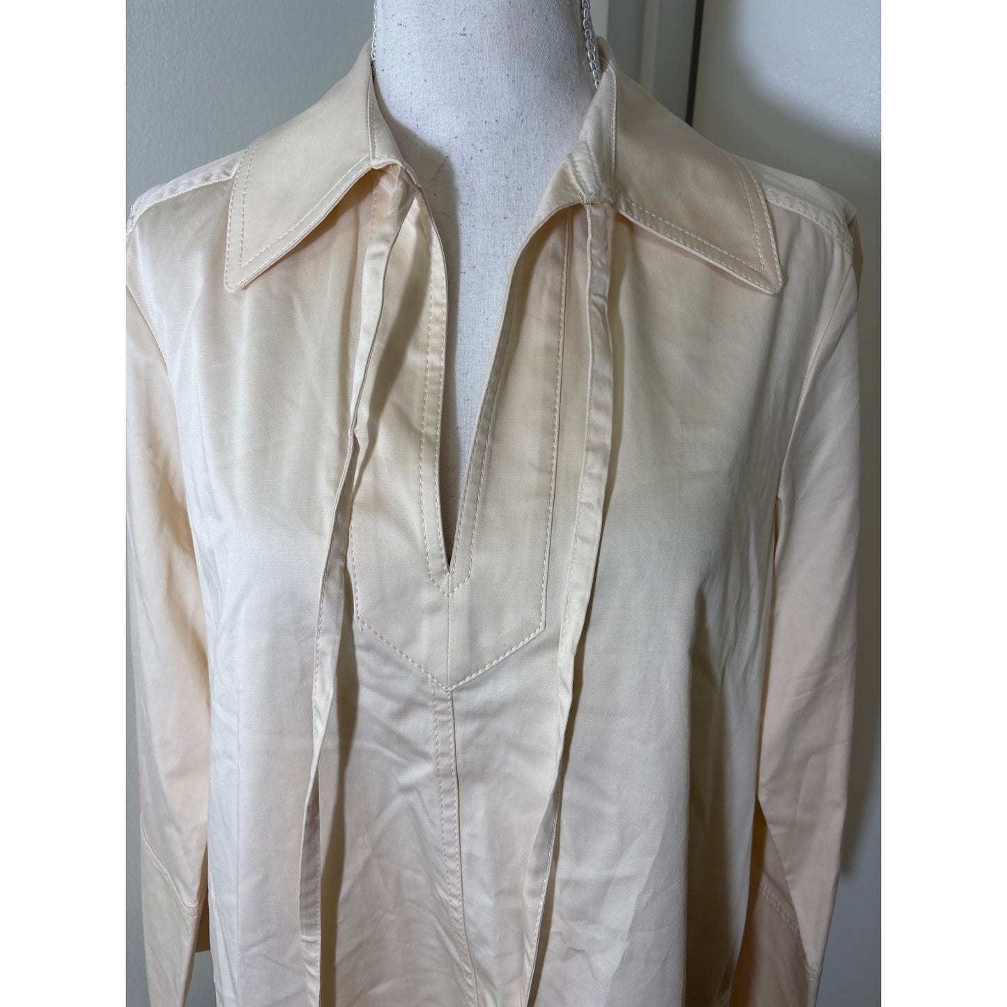 NWT Rebecca Taylor Ivory Heavy Cotton Shirt Dress Sz S