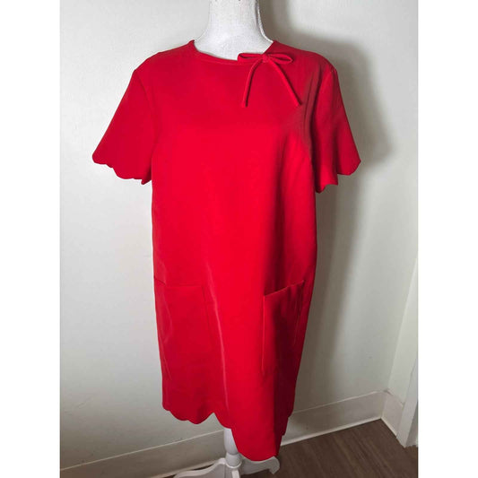 NWT English Factory Classic Red Short Sleeve Knee Length Dress Sz L
