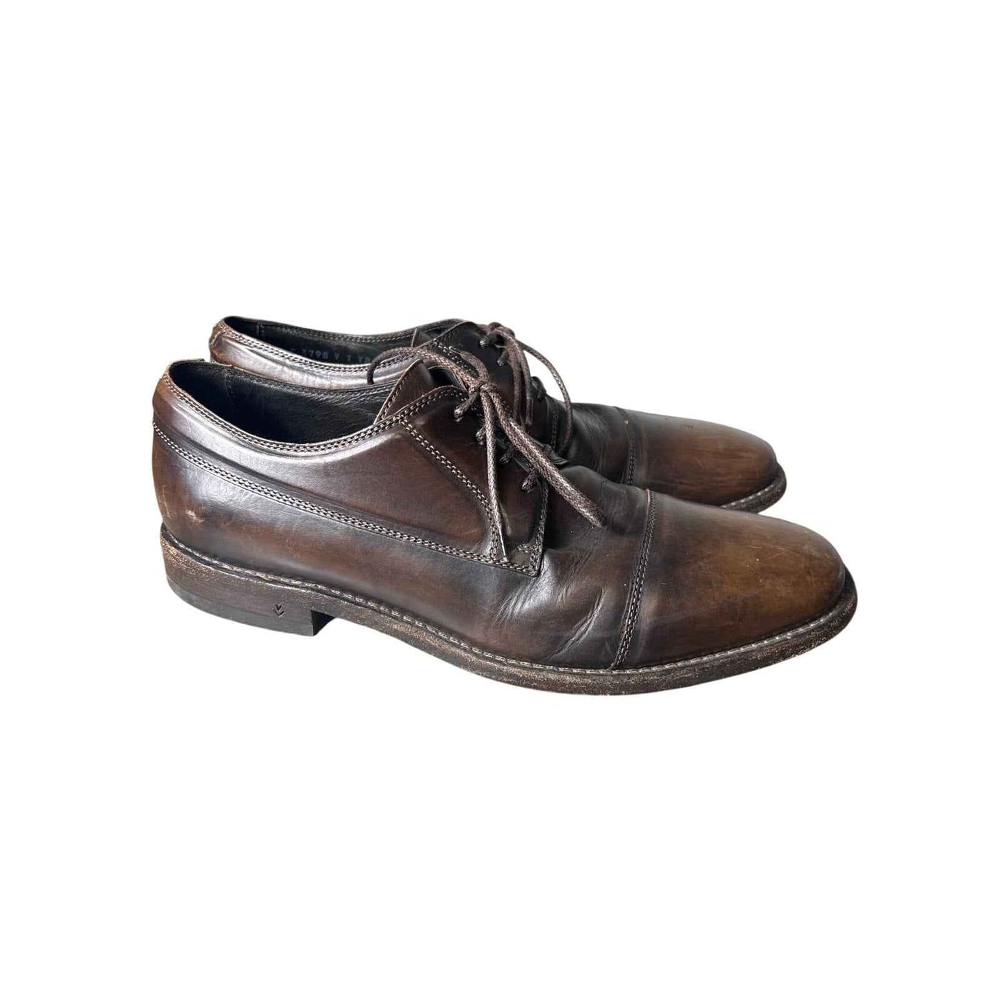 Mens John Varvatos Brown Leather Made in Italy Dress Shoes Sz 9