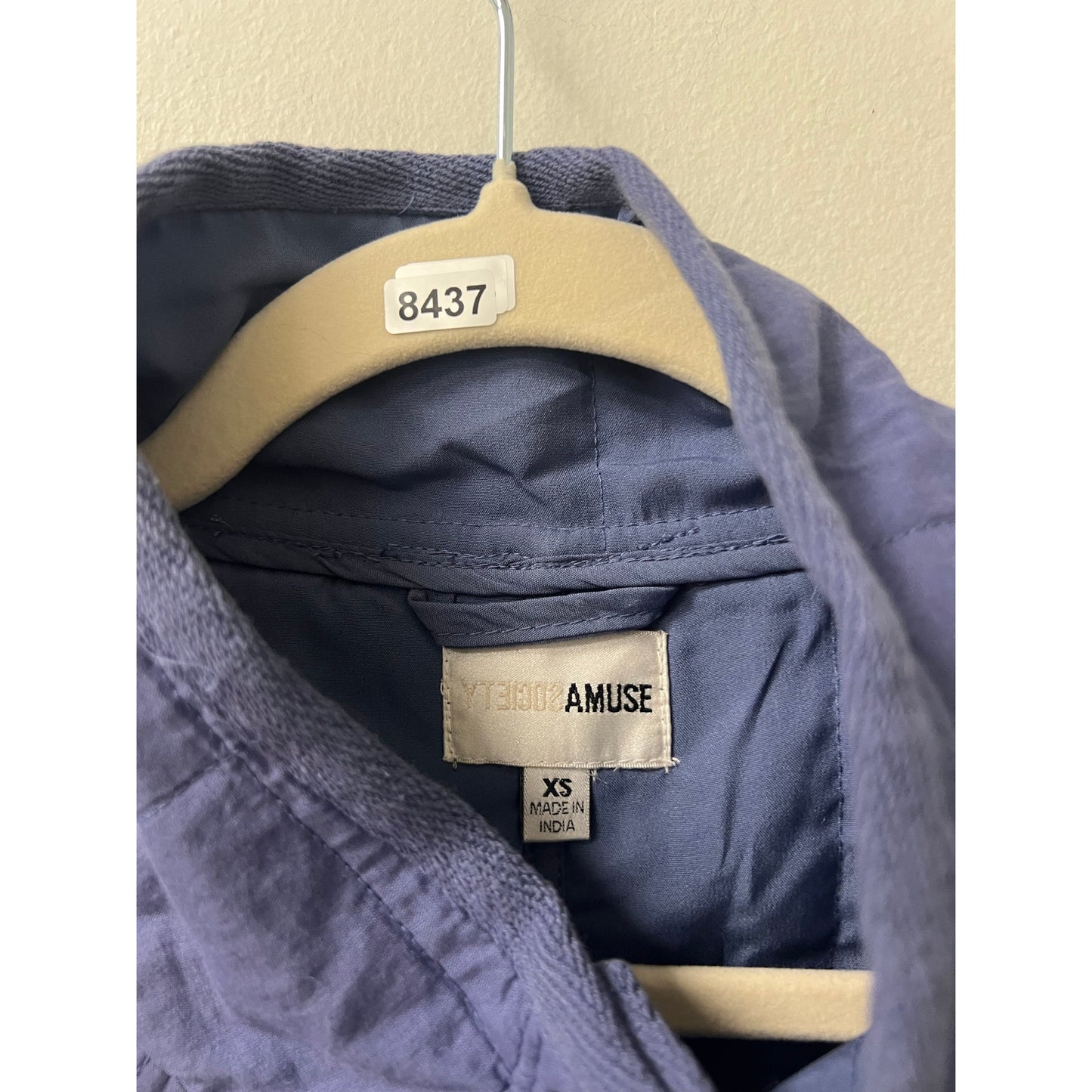 Society Amuse Snap Quilted Jacket in Blue Sz XS