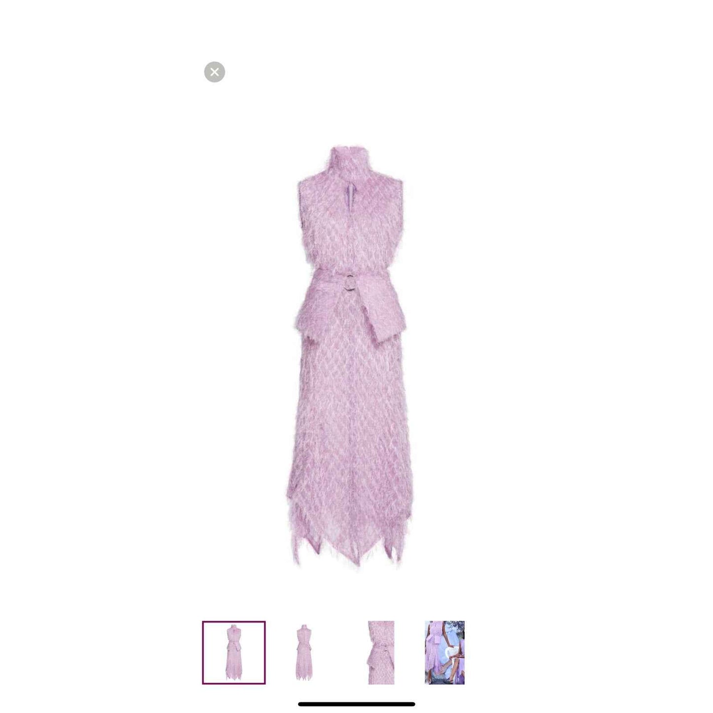 NWT Thebe Magugu Lilac Tinsel Keyhold Midi Sleeveless Dress Sz M