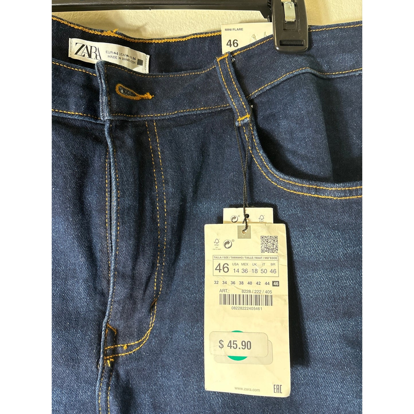 NWT Zara Mini Flare Jeans Sz 14