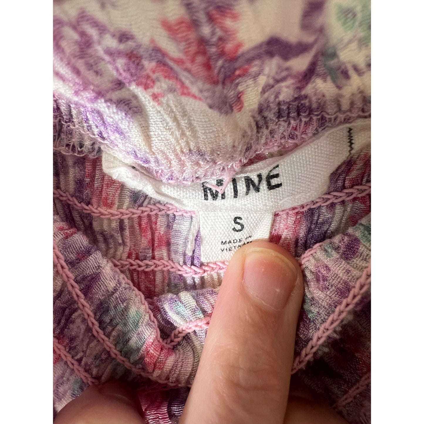 Girls MINE Purple Pink Flutter Sleeve Crochet Top Sz S