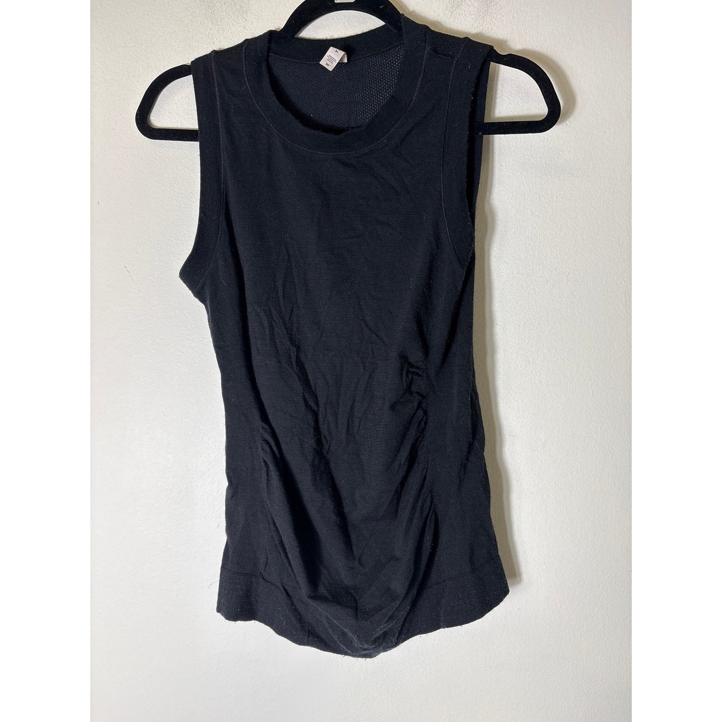 Athleta Black Sleeveless Ruched Athletic Top Sz M