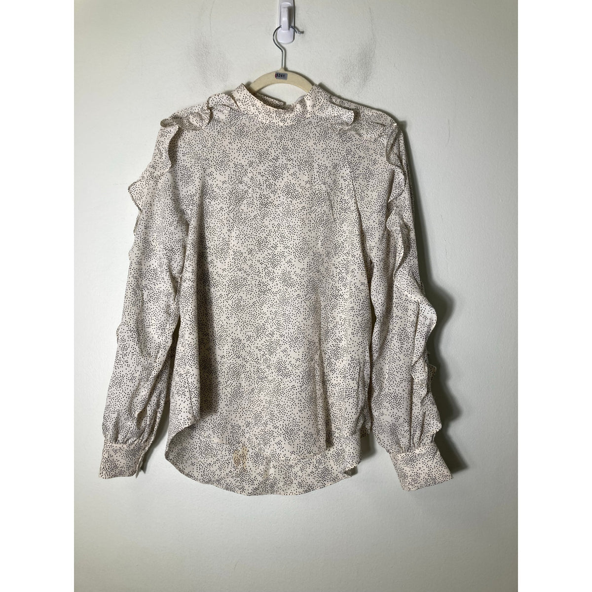 Endless Rose Off White Black Long Sleeve High Collar Top Sz S