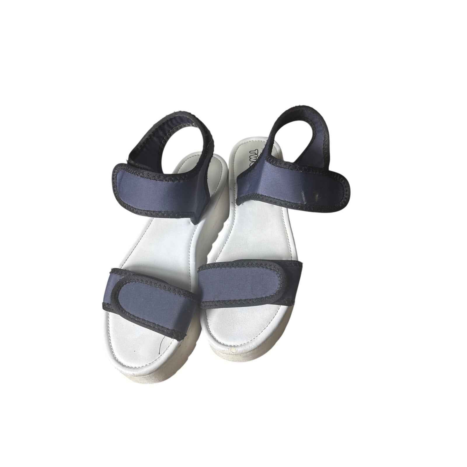 Twoobs Navy White Platform Sandals Sz 38