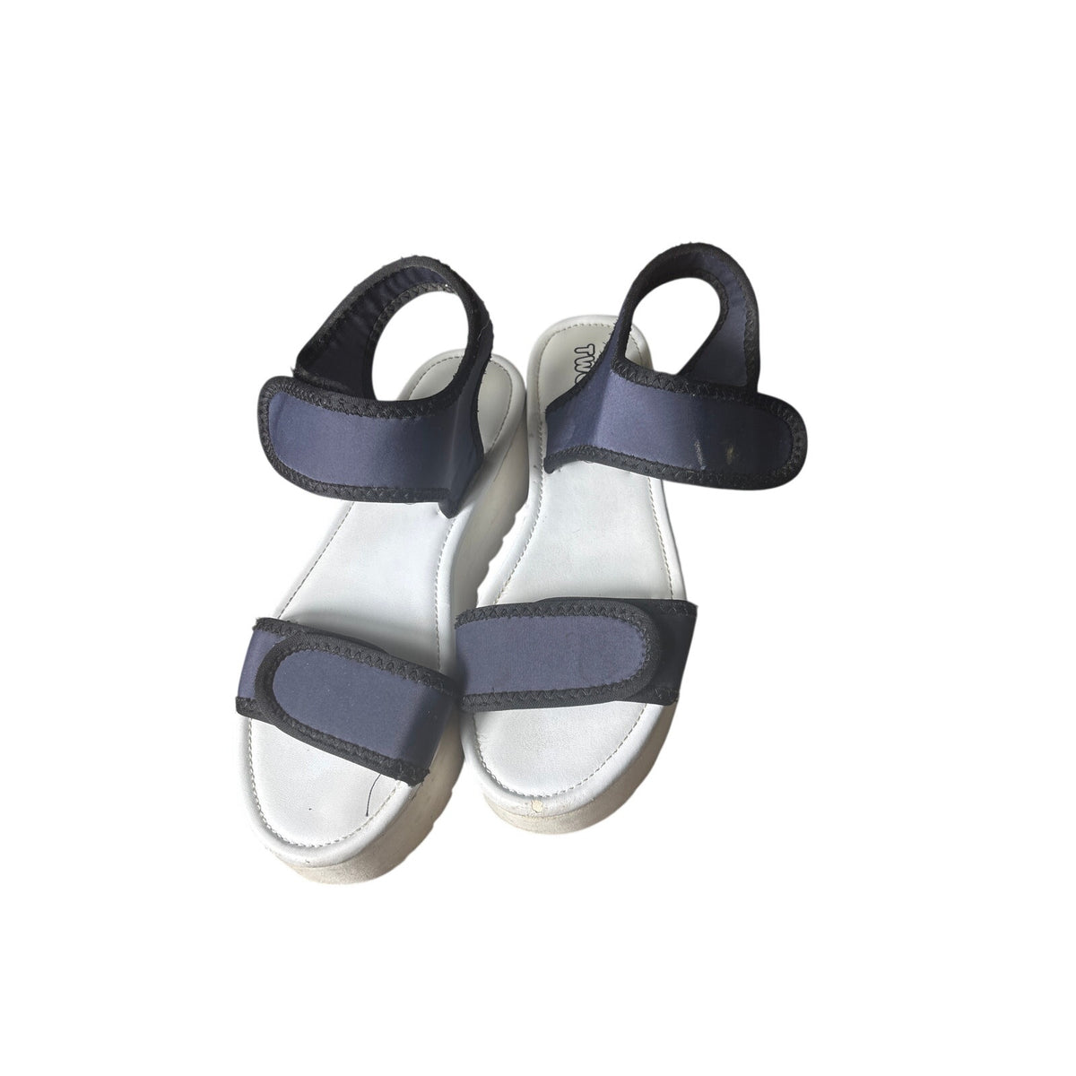 Twoobs Navy White Platform Sandals Sz 38