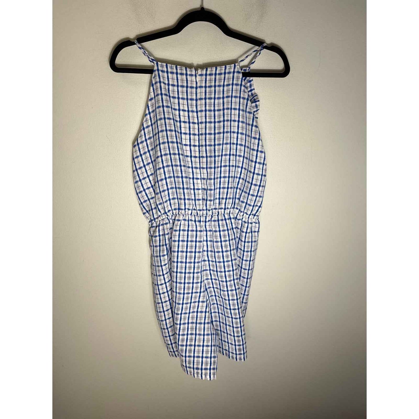 Corey Lynn Calter Blue and White Sheer Overlay Mini Dress Sz S