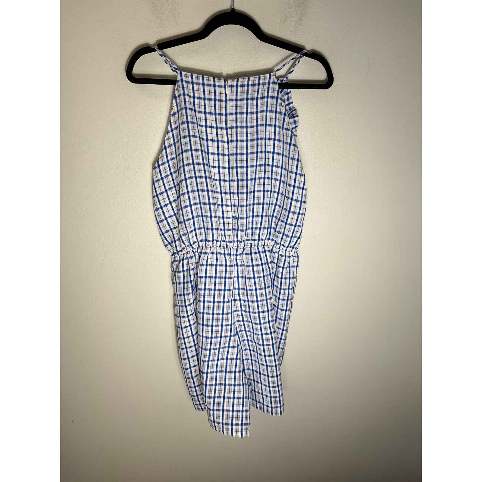 Corey Lynn Calter Blue and White Sheer Overlay Mini Dress Sz S