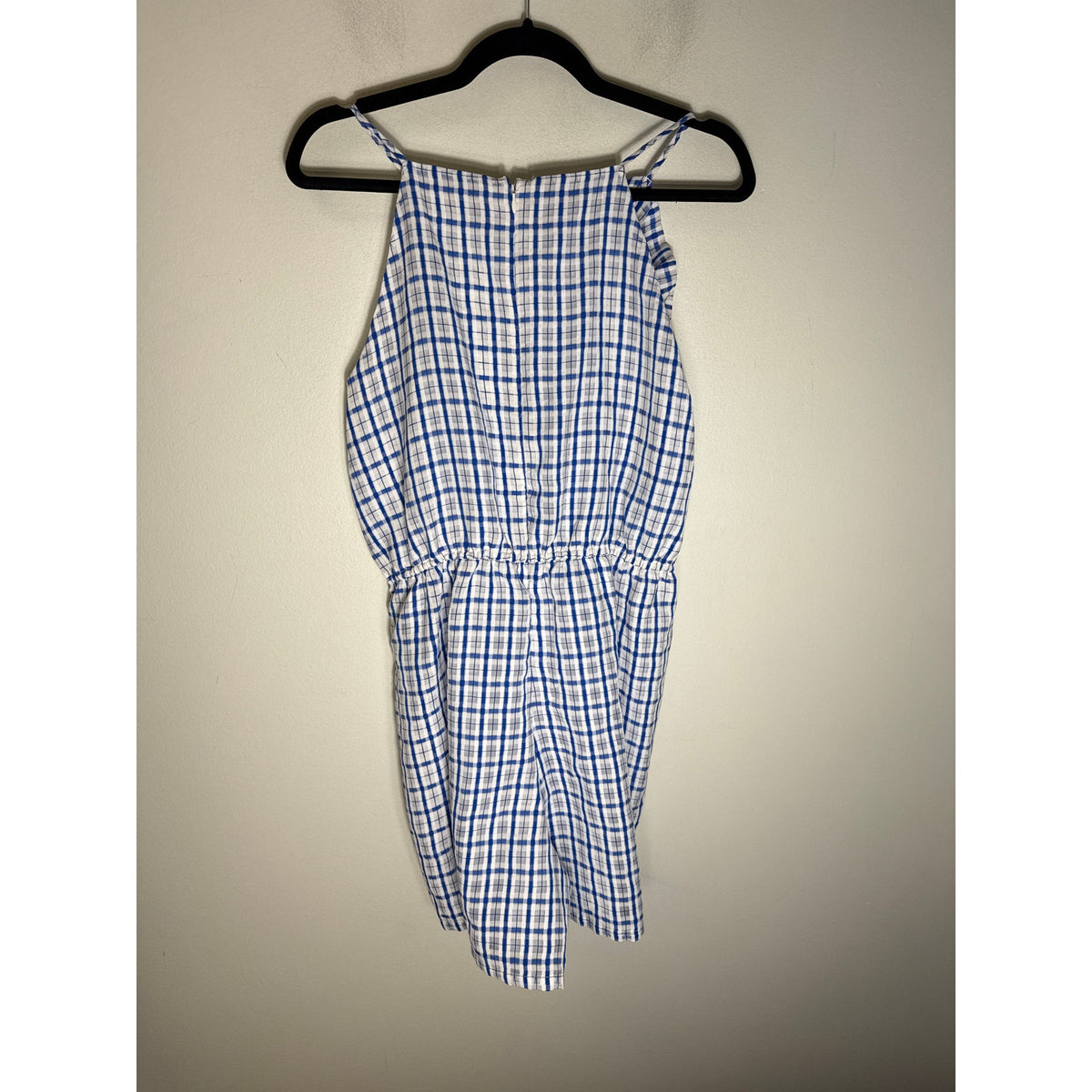 Corey Lynn Calter Blue and White Sheer Overlay Mini Dress Sz S