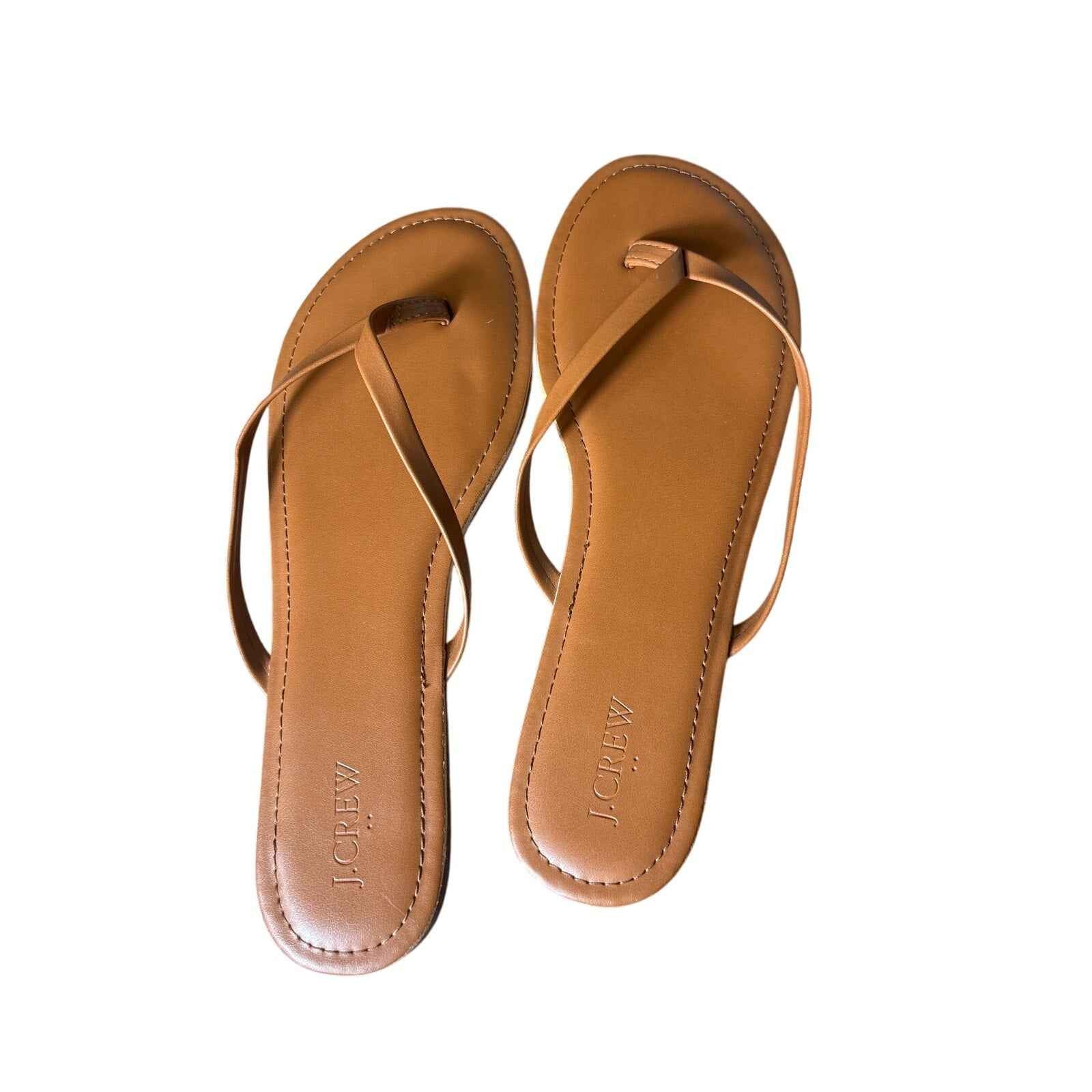NWOB J. Crew Brown Flip Flops Sz 12
