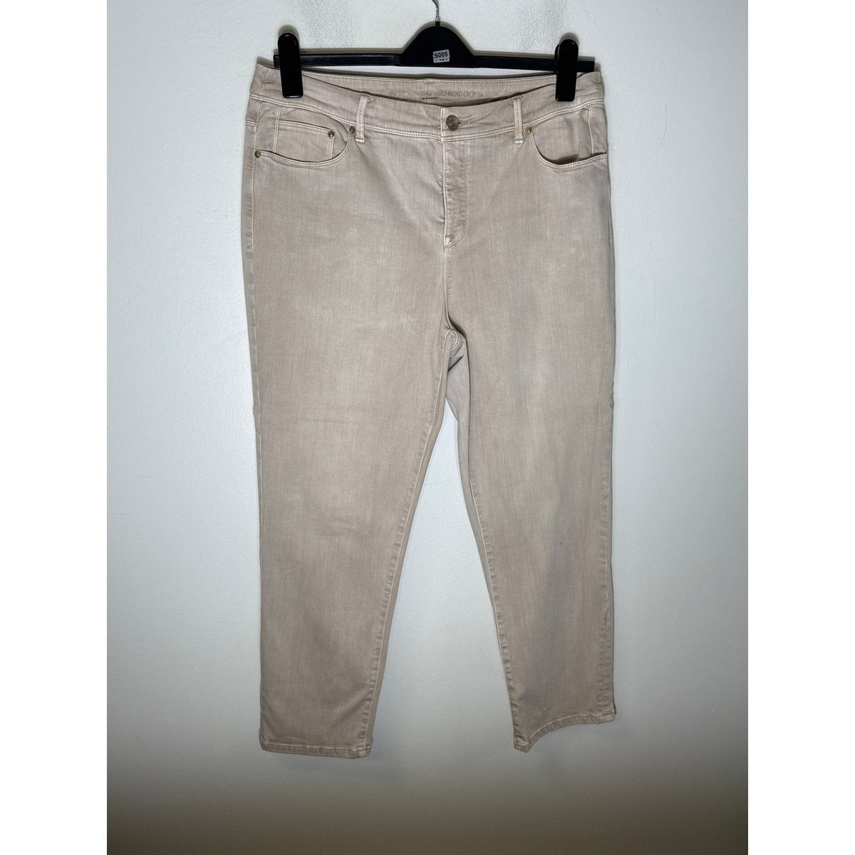 Chicos Cream So Slimming Girlfriend Crop Jean Sz 2