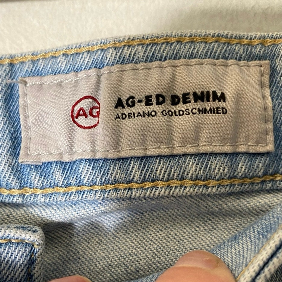 AG-ed Denim The Rhett High Waisted Straight Leg Blue Jean Sz 26