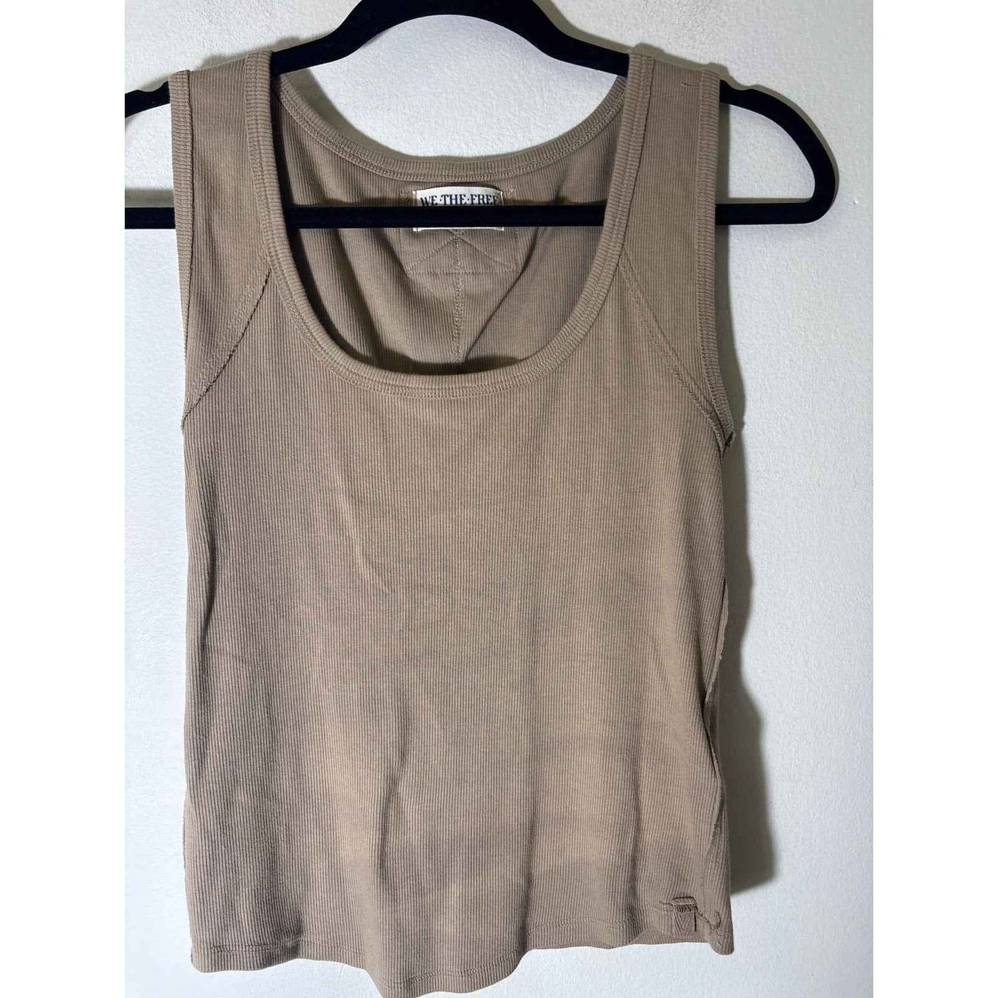 We The Free Khaki Ribbed Tank Sz M