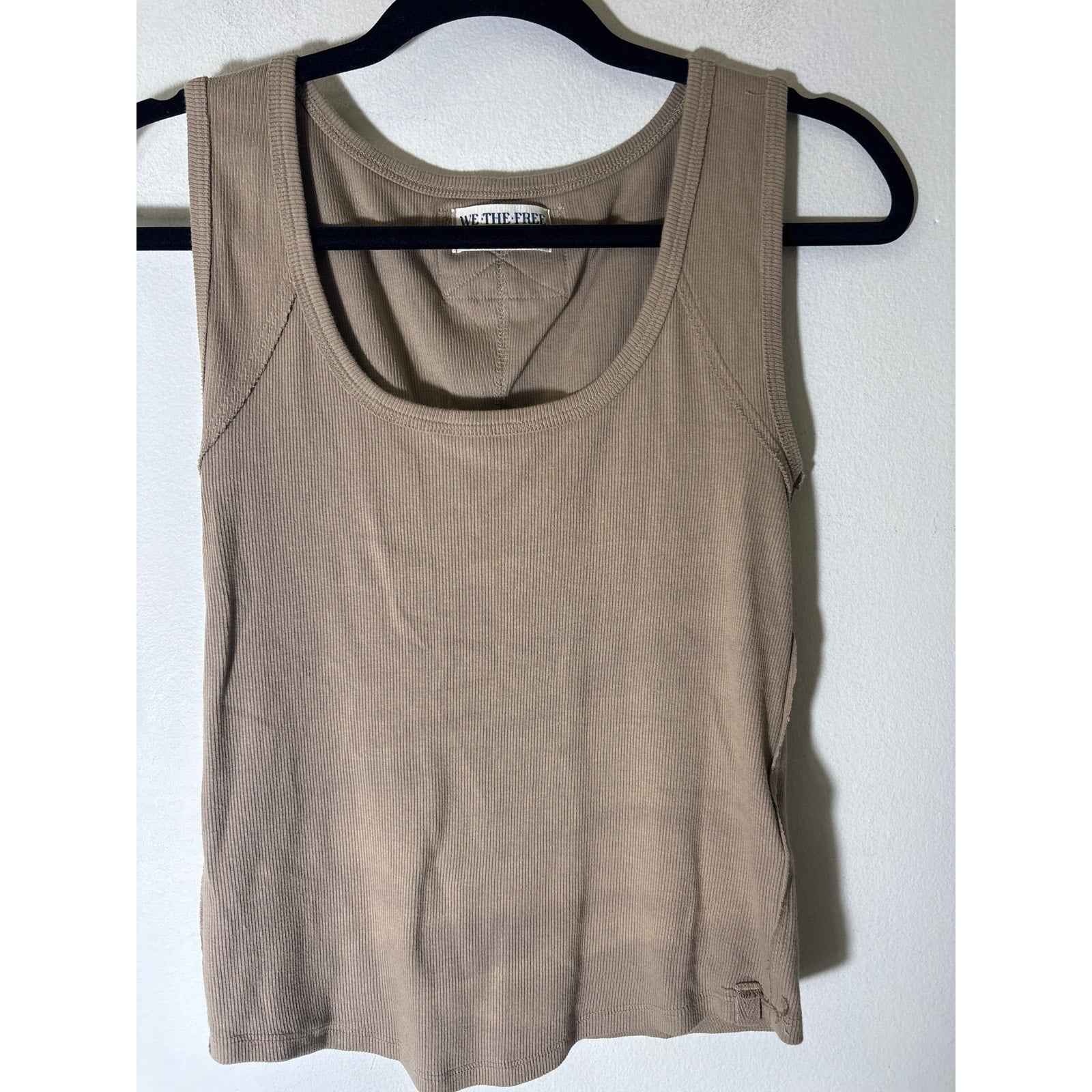 We The Free Khaki Ribbed Tank Sz M