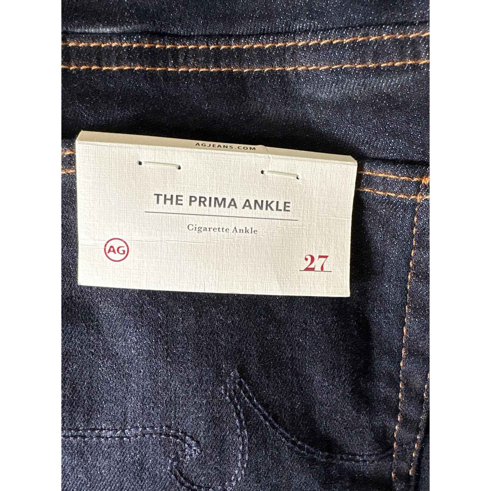 NWT AG Dark Wash "The Prima Ankle" Maternity Blue Jean Sz 27