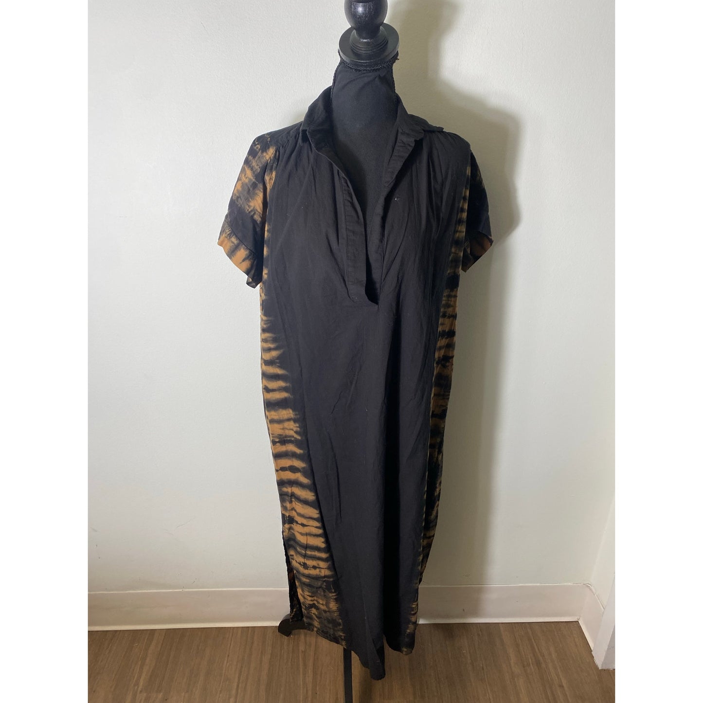 Cali by Cali Dreaming Cotton maxi Dress in Black/Brown Sz XS
