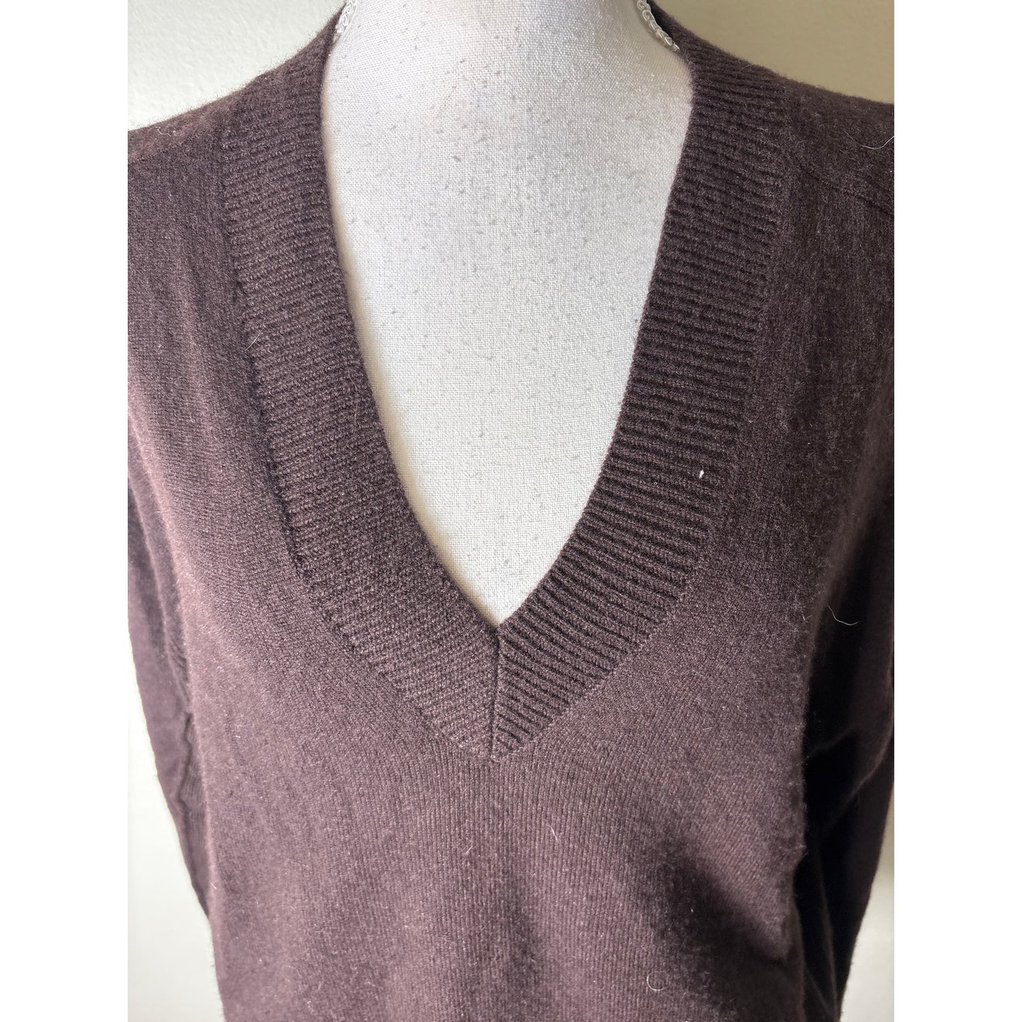 Madewell Merlot Cashmere V Neck Sweater Sz S