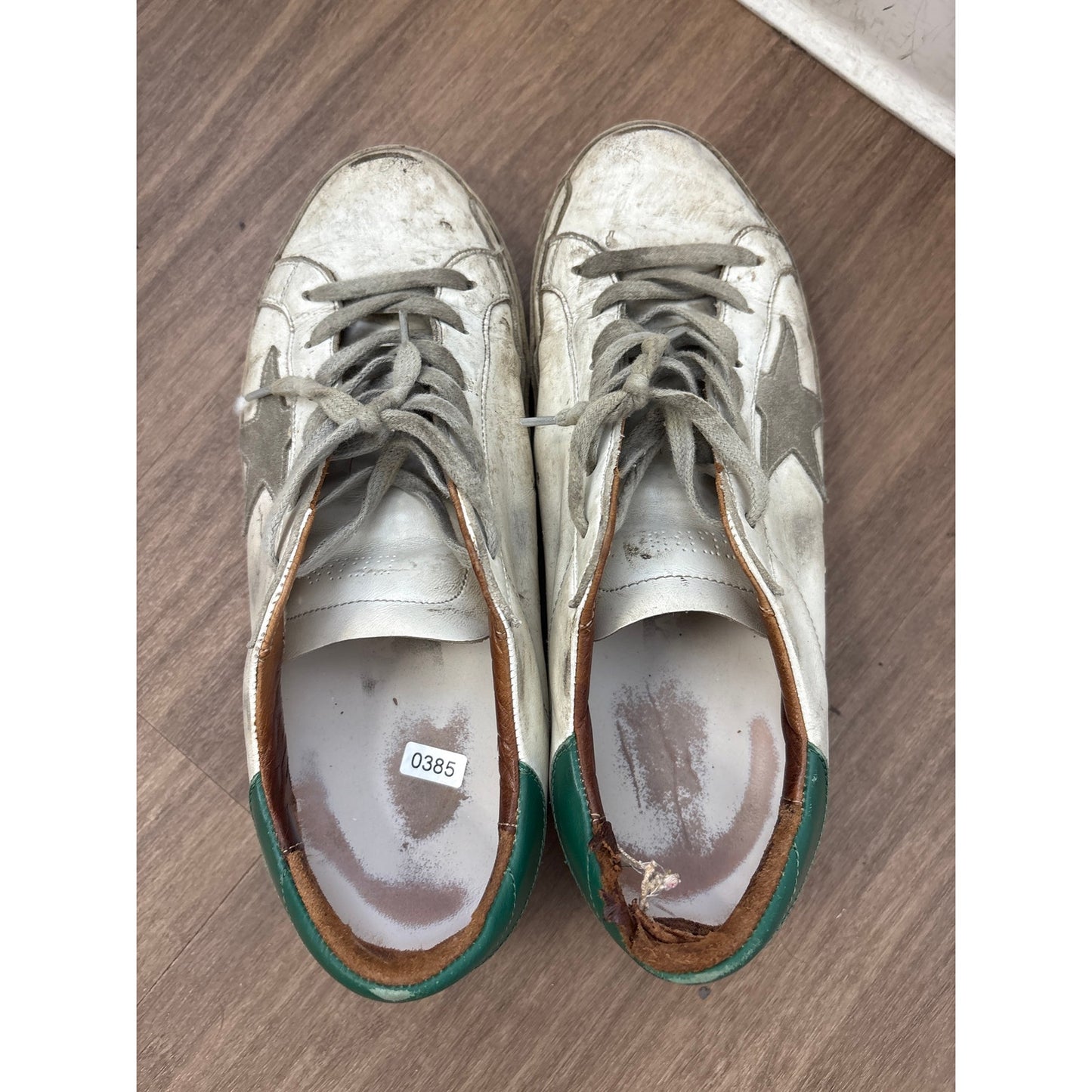 Golden Goose White with Gray Star Tennis Shoes Sz 40