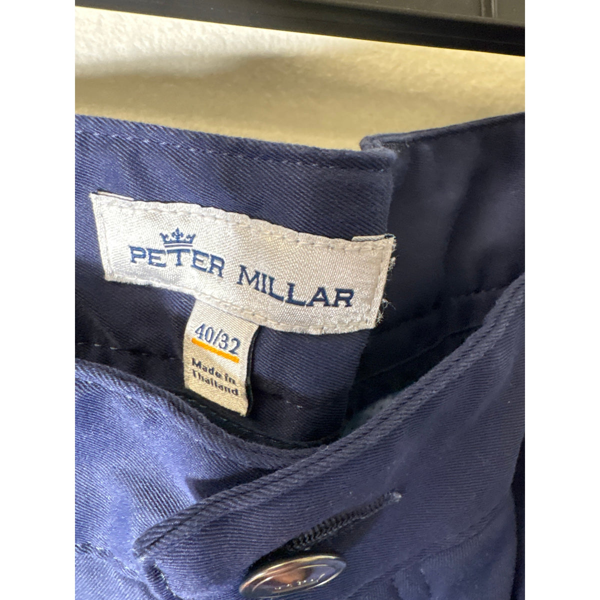 Peter Millar Navy Blue Flat Front 5 Pocket Pants Sz 40/32