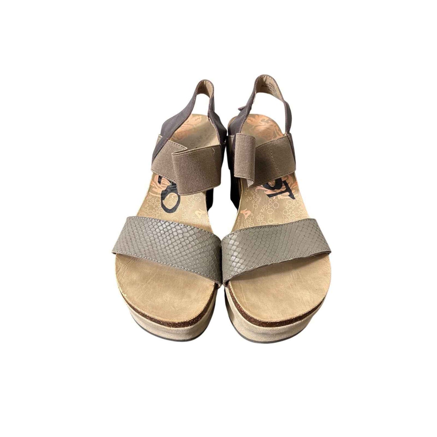OTBT Brown Leather Wedge Strap Sandals Sz 8