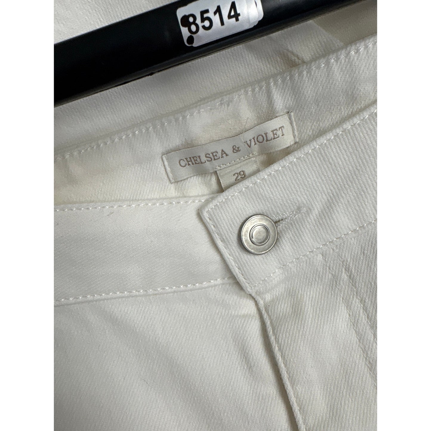 Chelsea & Violet Off White Wide Leg Denim Jeans Sz 29
